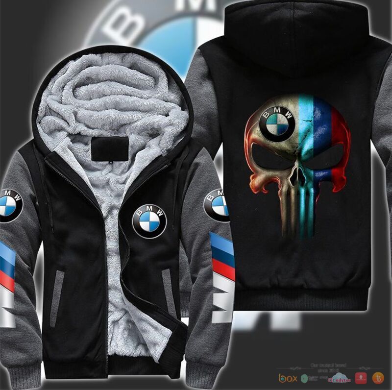 BMW Punisher Skull Fleece Hoodie Jacket 1