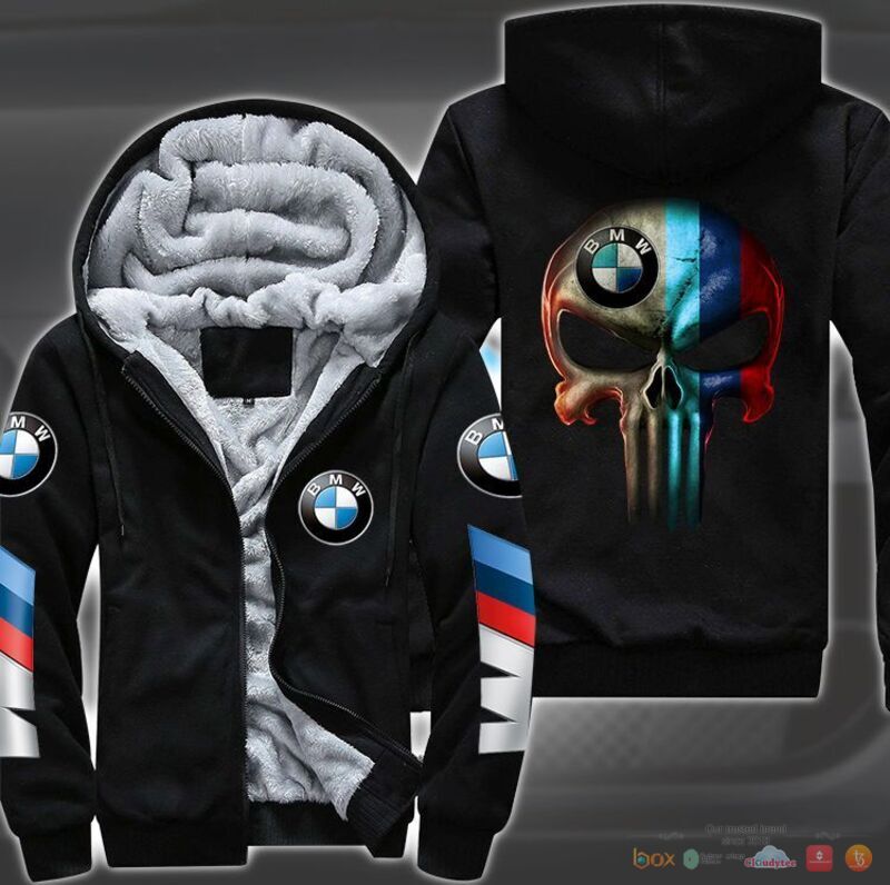 BMW Skull Fleece Hoodie Jacket 1
