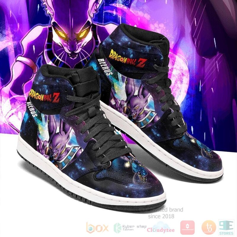 Beerus Sneakers Galaxy Custom Dragon Ball Anime Air Jordan High Top Shoes 1
