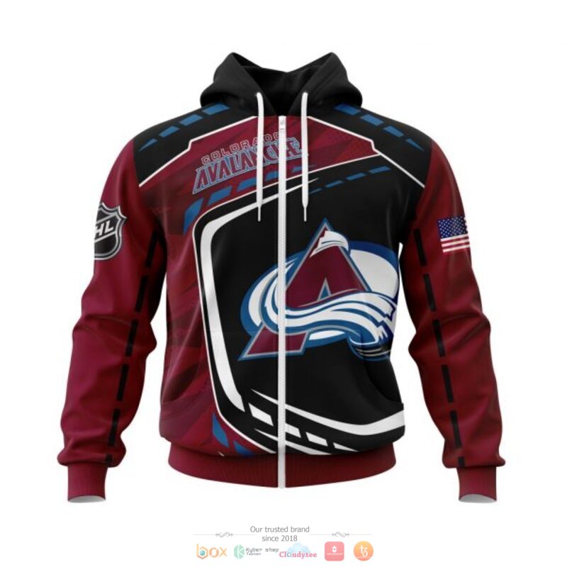 Colorado Avalanche NHL black dark red 3D shirt hoodie 1