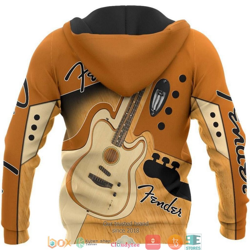 Fender Guitar Brown 3d full printing shirt hoodie 1
