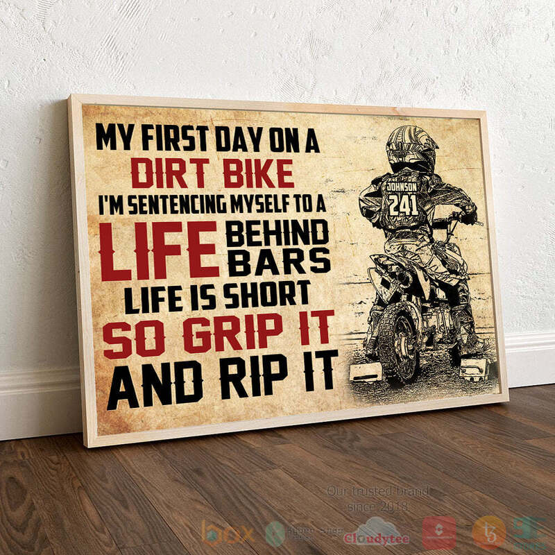 Motocross My First Day On A Dirt Bike Personalized Canvas 1