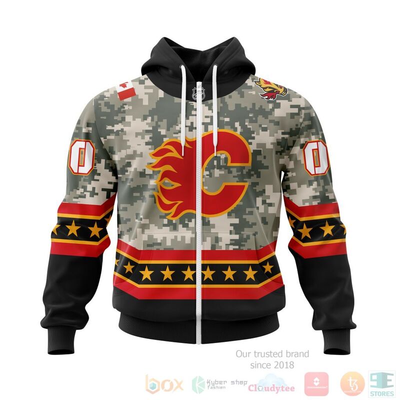 NHL Calgary Flames Honor Military With Camo Color 3D Hoodie Shirt 1