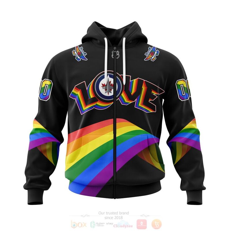 NHL Winnipeg Jets Love LGBT Pride Personalized Custom 3D Hoodie Shirt 1