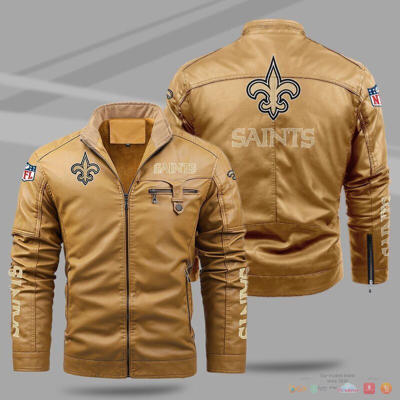 New Orleans Saints NFL Trend Fleece Leather Jacket 1