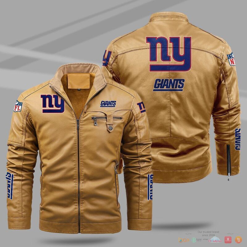 New York Giants NFL Trend Fleece Leather Jacket 1