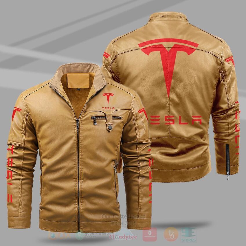 Tesla Motors Fleece Leather Jacket 1
