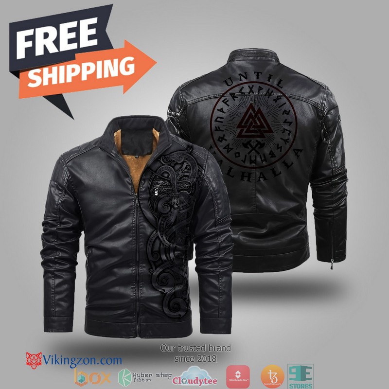 Viking Jomungar Until Valhalla Fleece Trend Leather Jacket 1