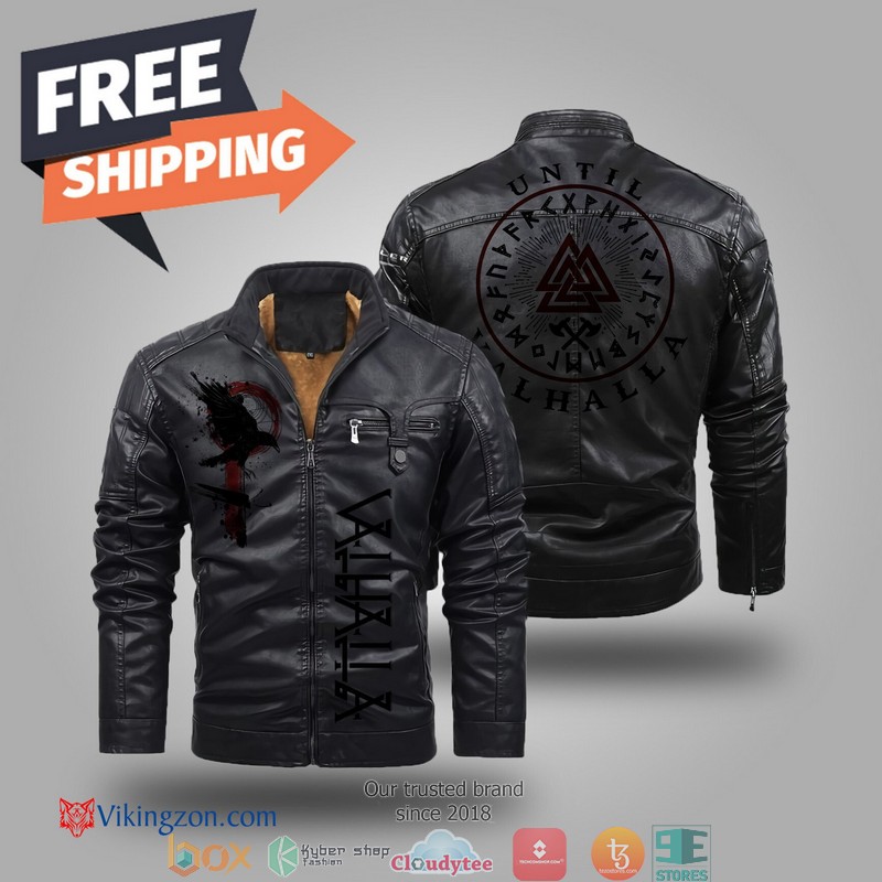 Viking Raven Until Valhalla Fleece Trend Leather Jacket 1