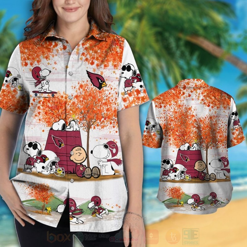 NFL Arizona Cardinals Snoopy Autumn Hawaiian Shirt Short 1