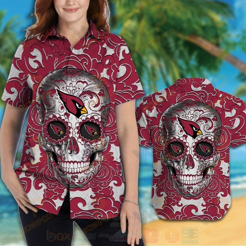 NFL Arizona Cardinals Sugar Skull Hawaiian Shirt 1