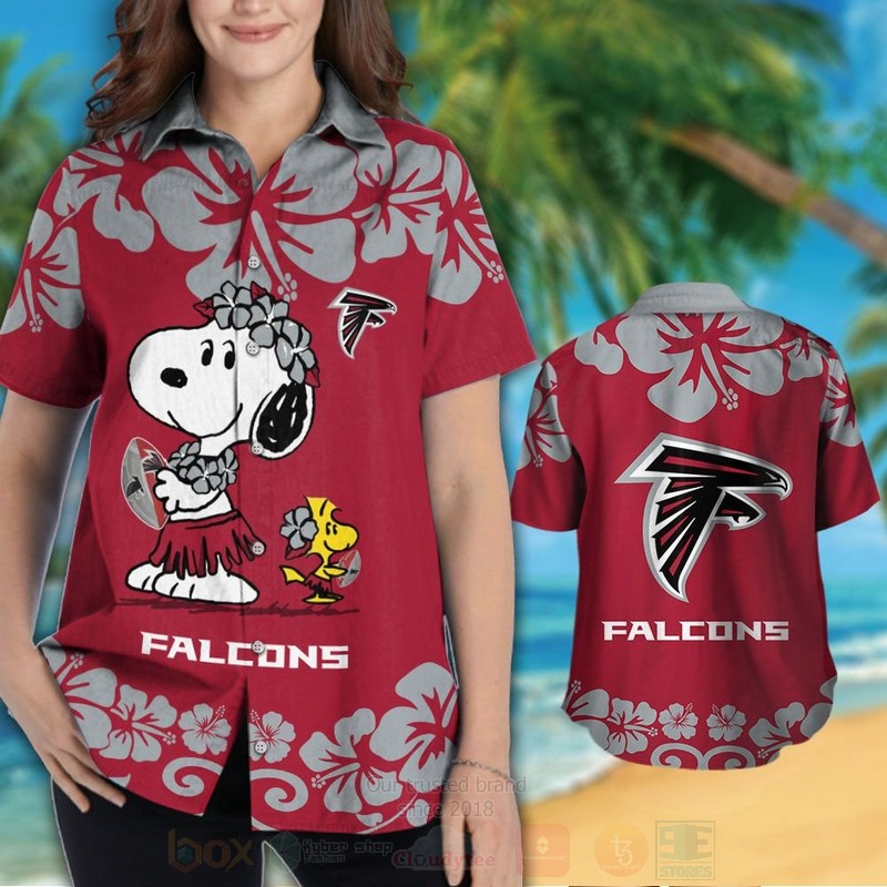 NFL Atlanta Falcons Snoopy and Woodstock Hawaiian Shirt Short 1