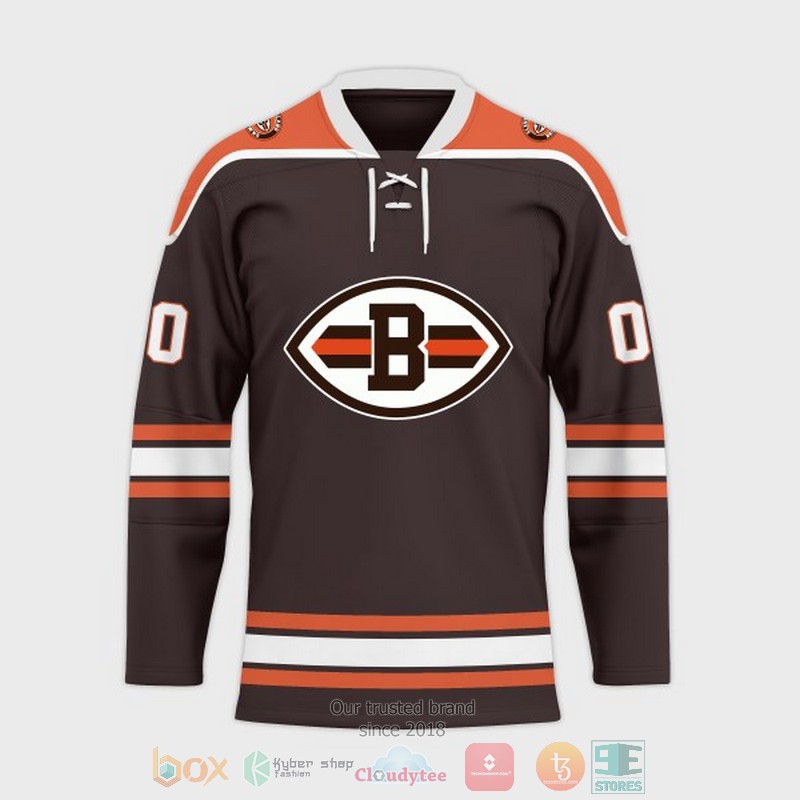 Personalized Cleveland Browns NFL Custom Hockey Jersey 1