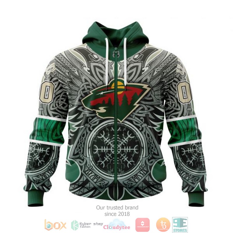 Personalized Minnesota Wild NHL Norse Viking Symbols custom 3D shirt hoodie 1