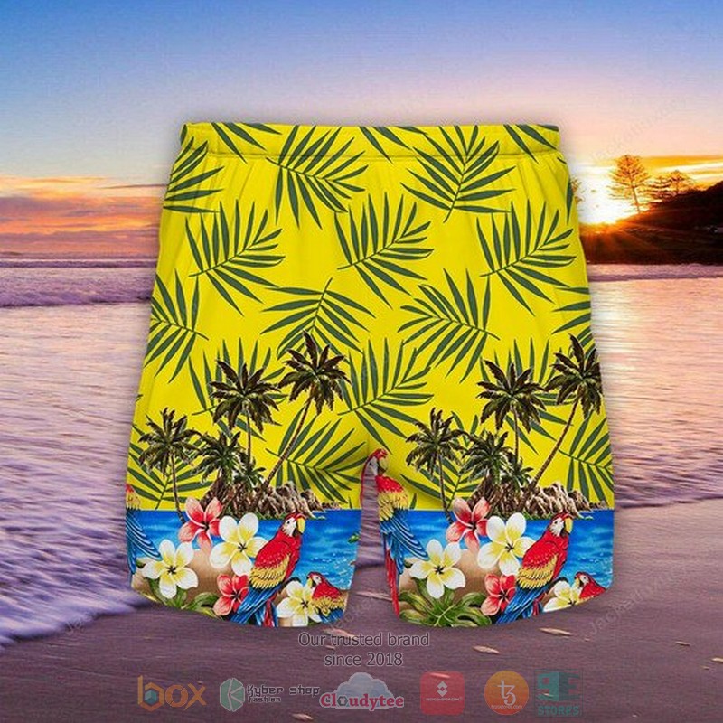 ASM Clermont Auvergne tropical plant yellow Hawaiian Shirt Shorts 1