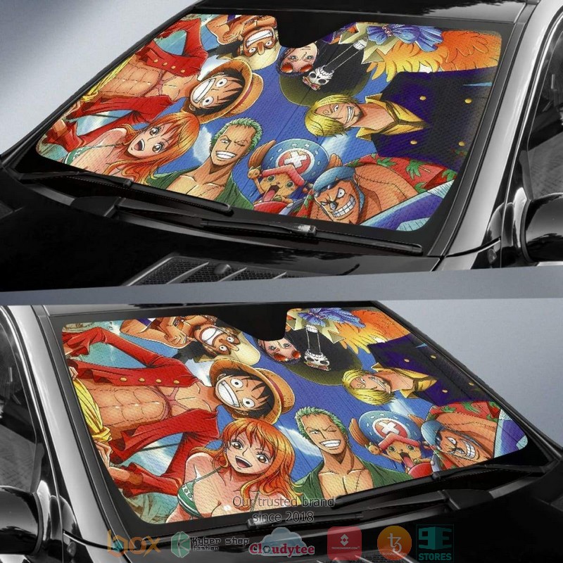 Art Team One Piece Characters Car Sunshade 1