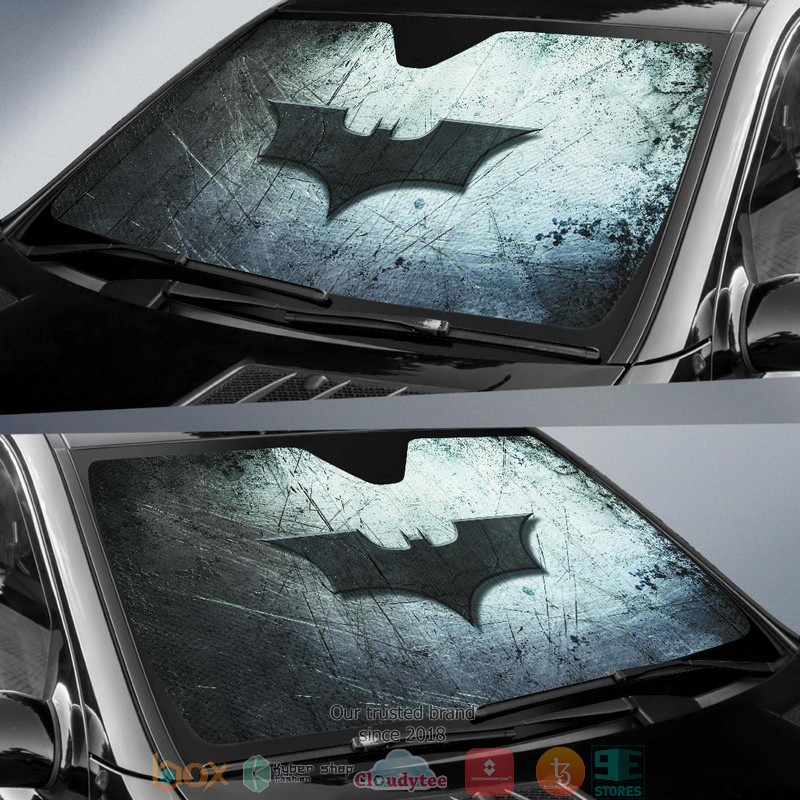 Batman Logo In Dark Theme Car Sunshade 1