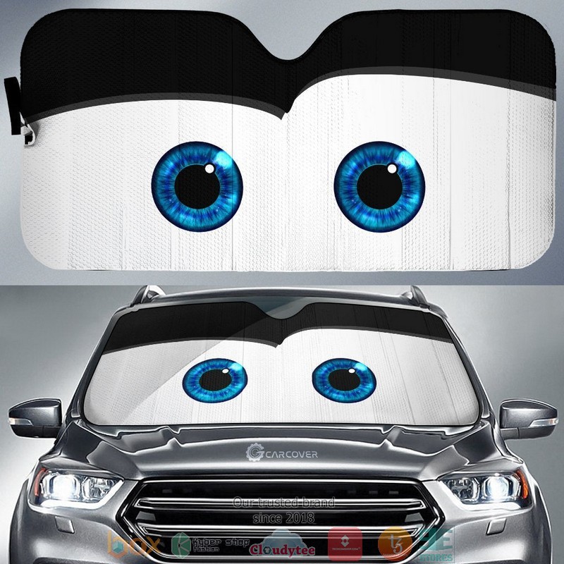 Black Cute Cartoon Eyes Car Sunshade