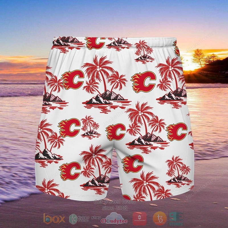 Calgary Flames Hawaiian Shirt Shorts 1