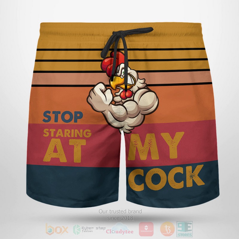 Chicken Muscle Stop Staring At My Cock Beach Shorts