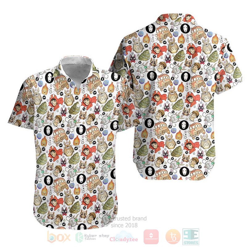 Ghibli pattern Hawaiian Shirt