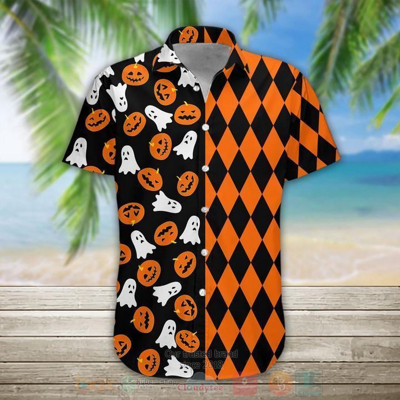Halloween Boo Pumpkin Hawaiian Shirt 1