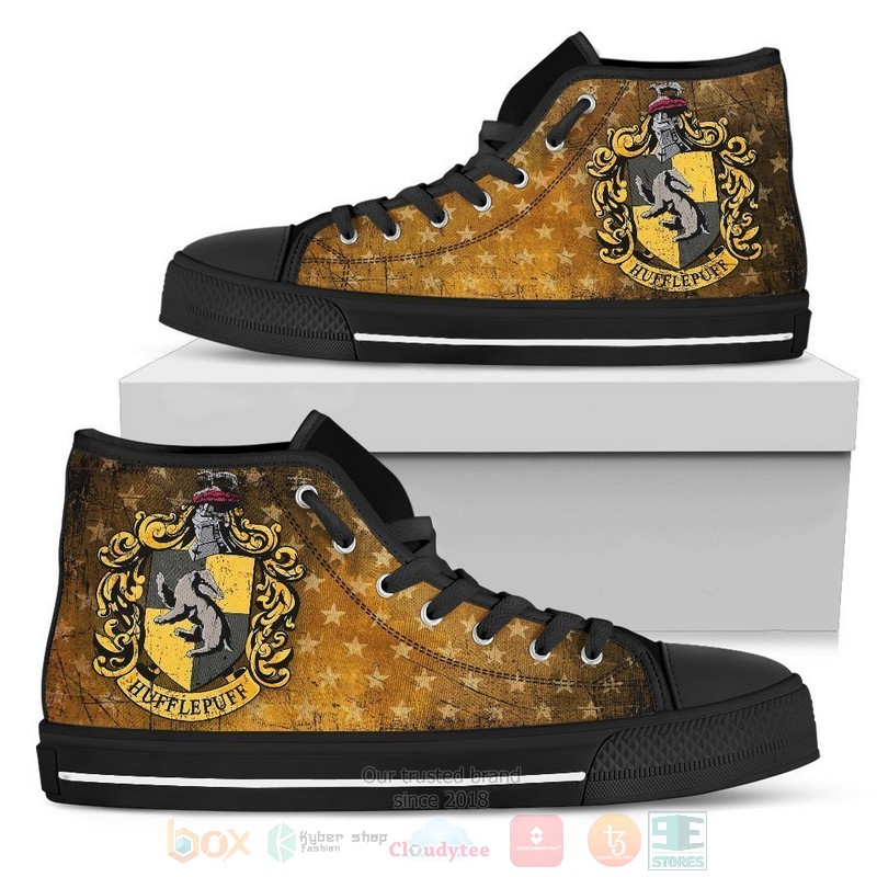 Hufflepuff Harry Potter Canvas high top shoes