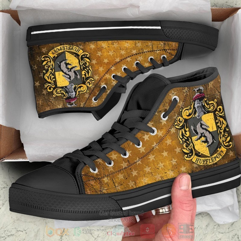 Hufflepuff Harry Potter Canvas high top shoes 1