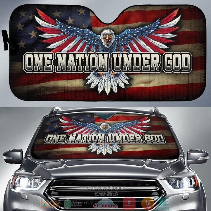 One Nation Under God American Flag Day Car Sunshade