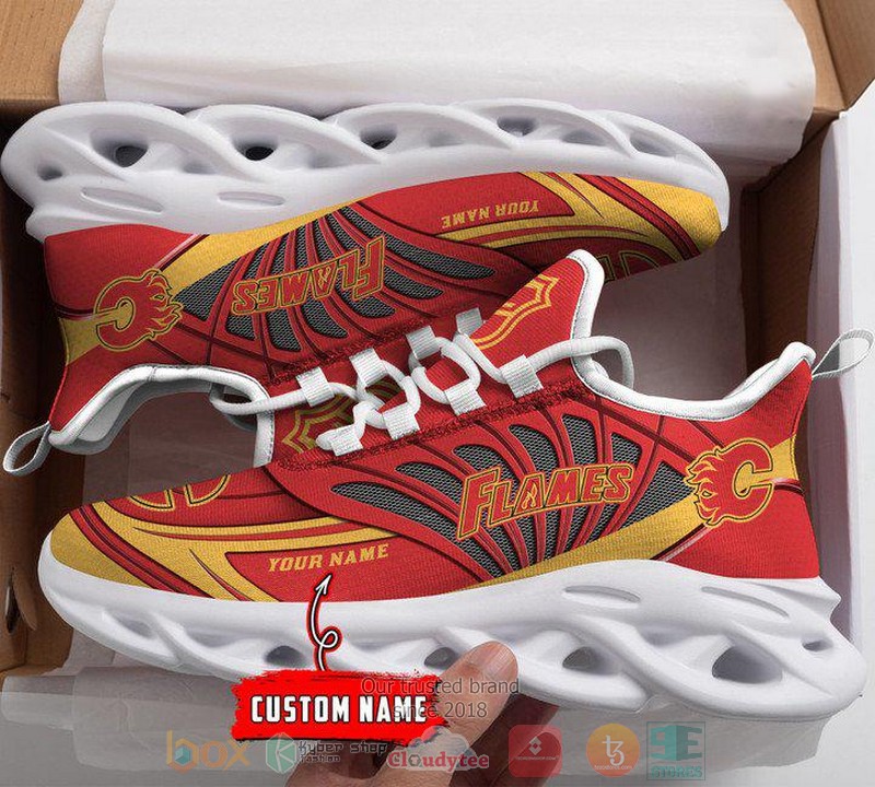 Personalized Calgary Flames custom max soul shoes