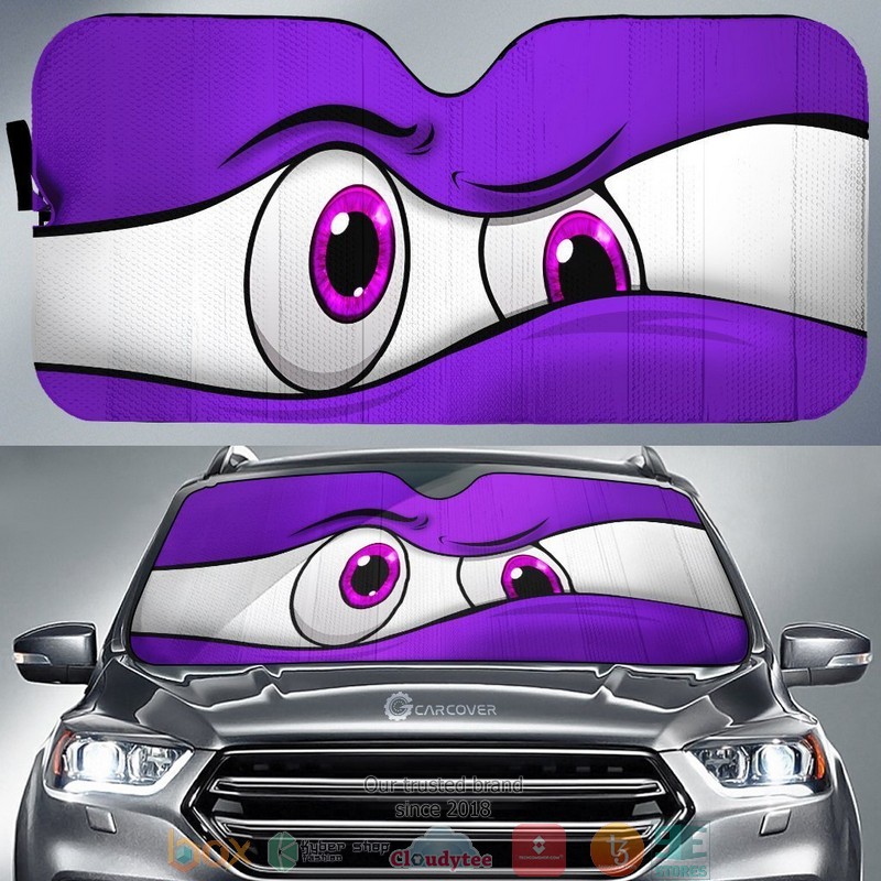 Purple Curious Cartoon Eyes Car Sunshade