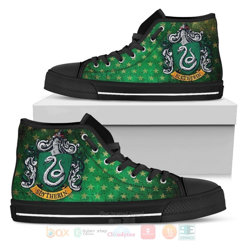 Slytherin Crest Harry Potter Canvas high top shoes