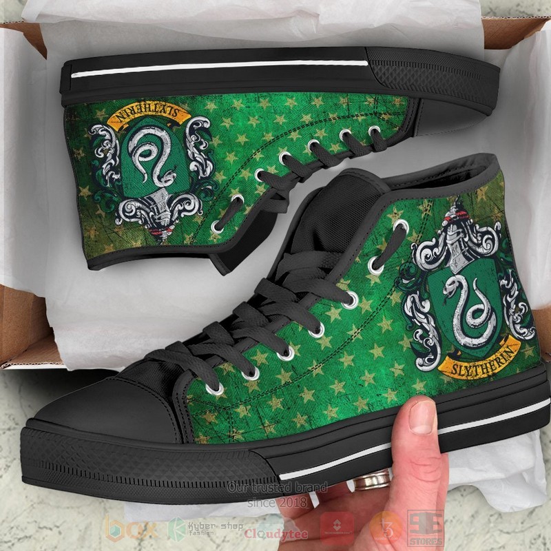 Slytherin Crest Harry Potter Canvas high top shoes 1
