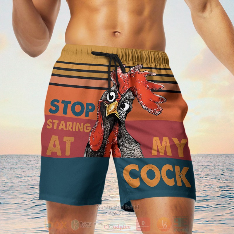 Stop Staring At My Cock Beach Shorts 1