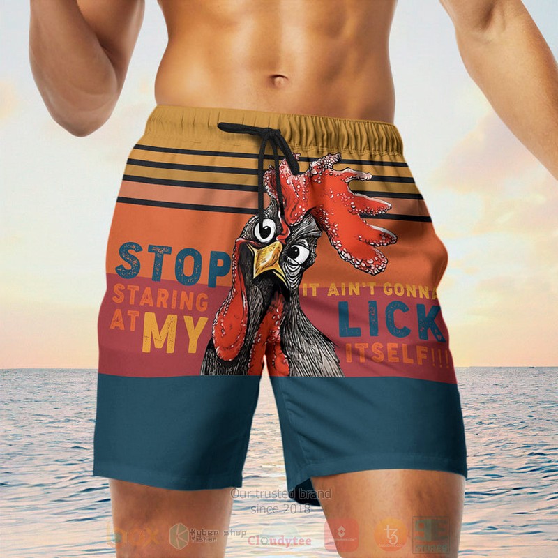 Stop Staring At My Cock Its Aint Gonna Lick Itself Beach Shorts 1