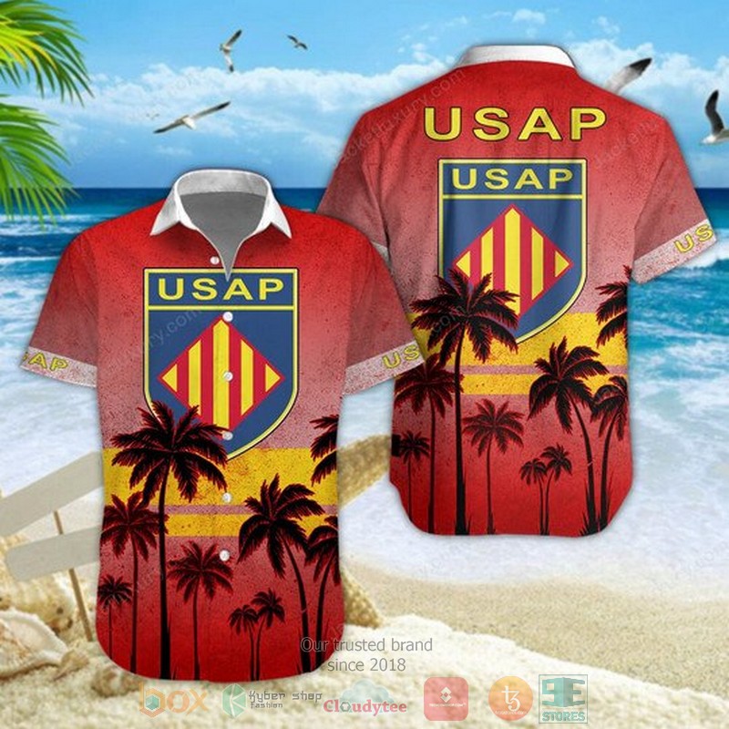 USA Perpignan palm tre Hawaiian Shirt Shorts