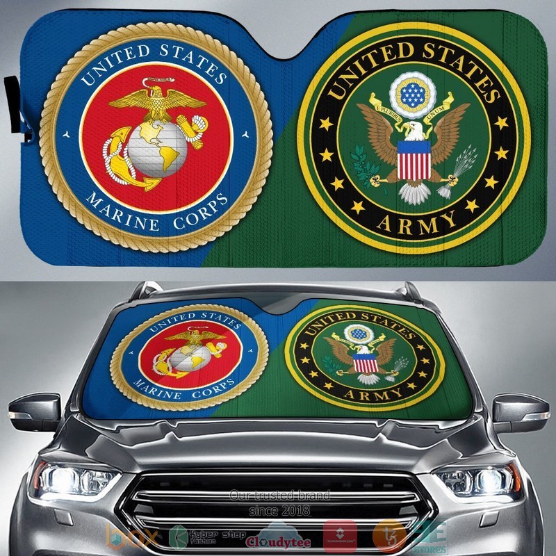 US Army US Marine Corps Car Sunshade