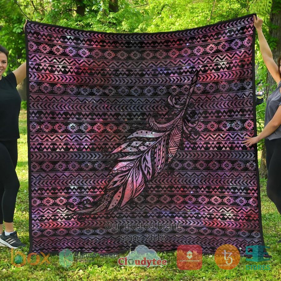 aztec boho feather native quilt blanket 1 24014