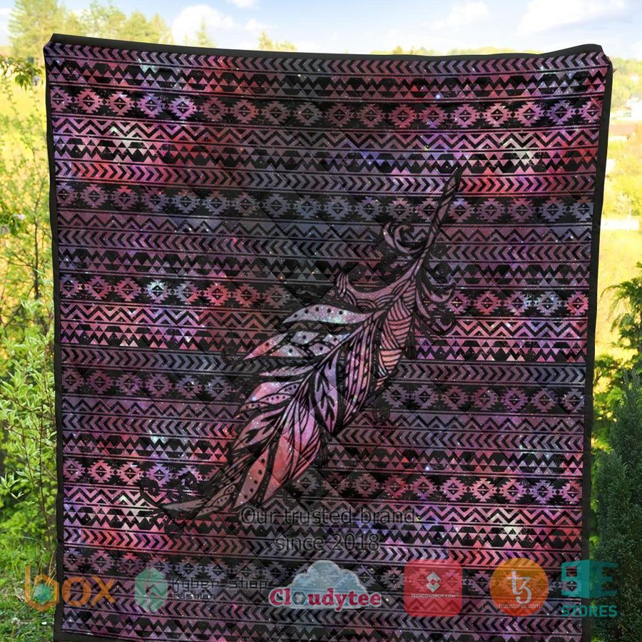 aztec boho feather native quilt blanket 2 37186
