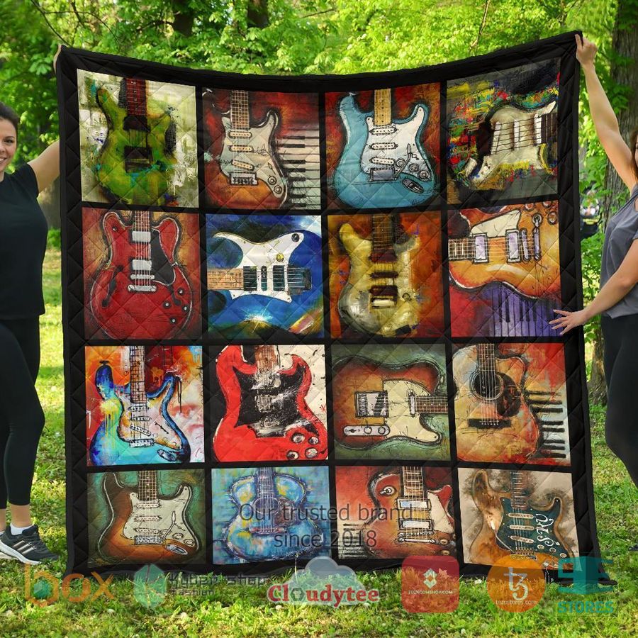 classic guitar quilt blanket 2 94382