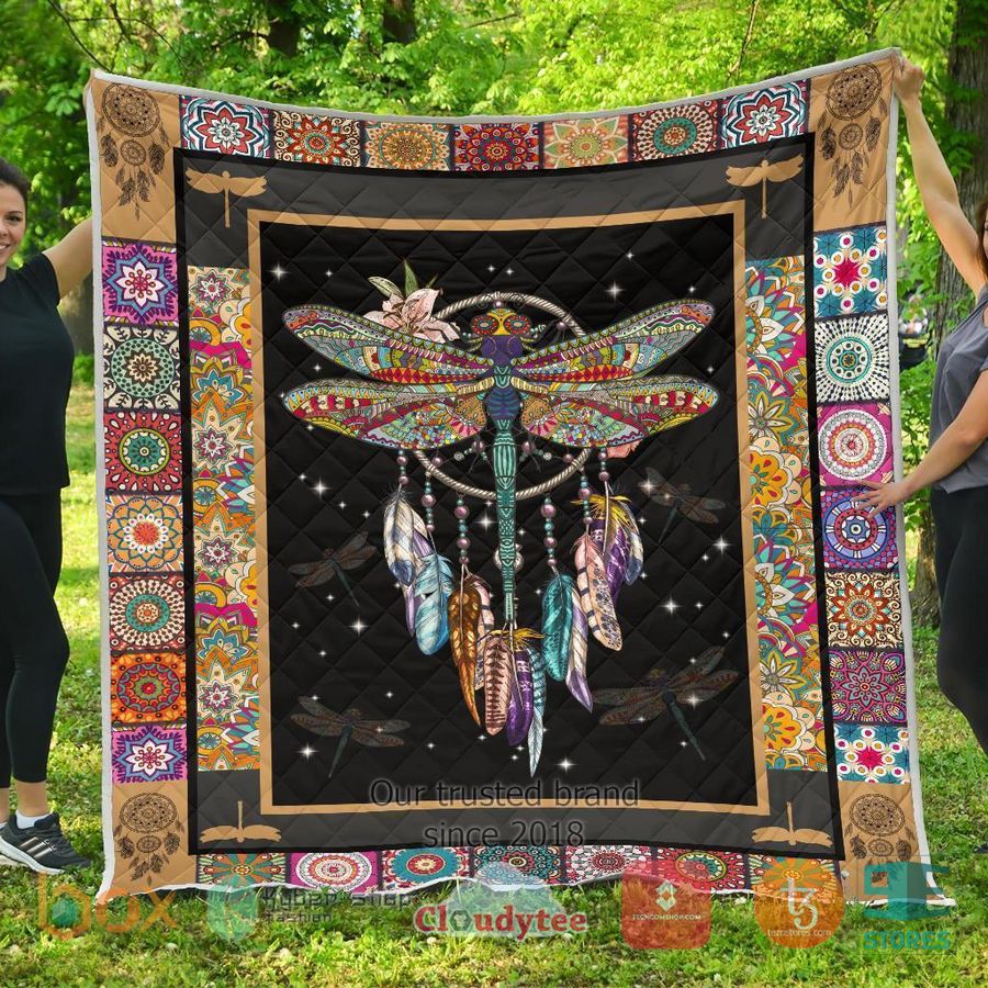 dreamcatcher native dragonfly quilt blanket 1 72312