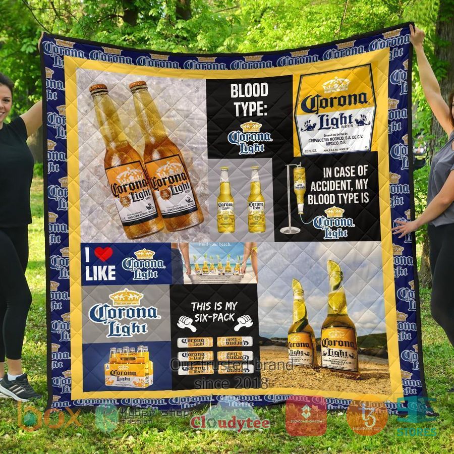 in case of accident my blood type is corona light quilt blanket 1 81574