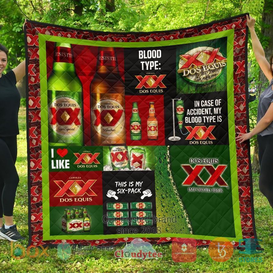 in case of accident my blood type is dos equis quilt blanket 1 69408