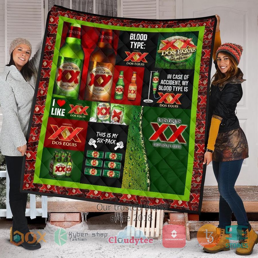 in case of accident my blood type is dos equis quilt blanket 2 34930