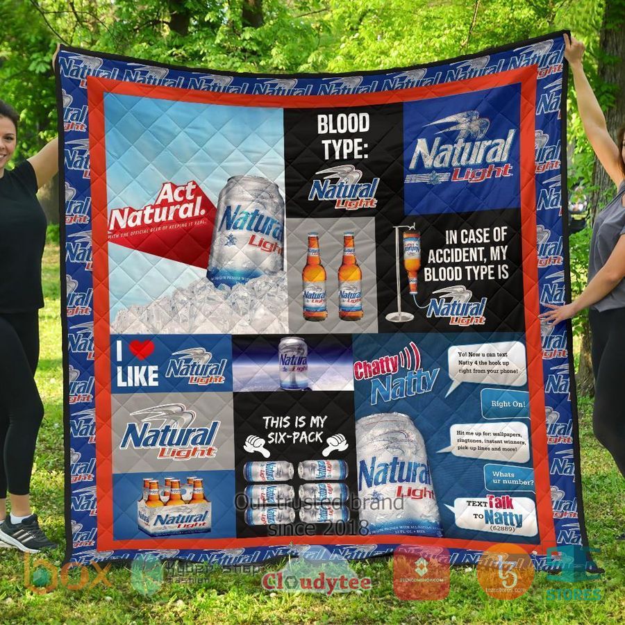 in case of accident my blood type is natural light quilt blanket 1 68359