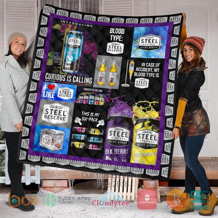 in case of accident my blood type is steel reserve quilt blanket 2 5569