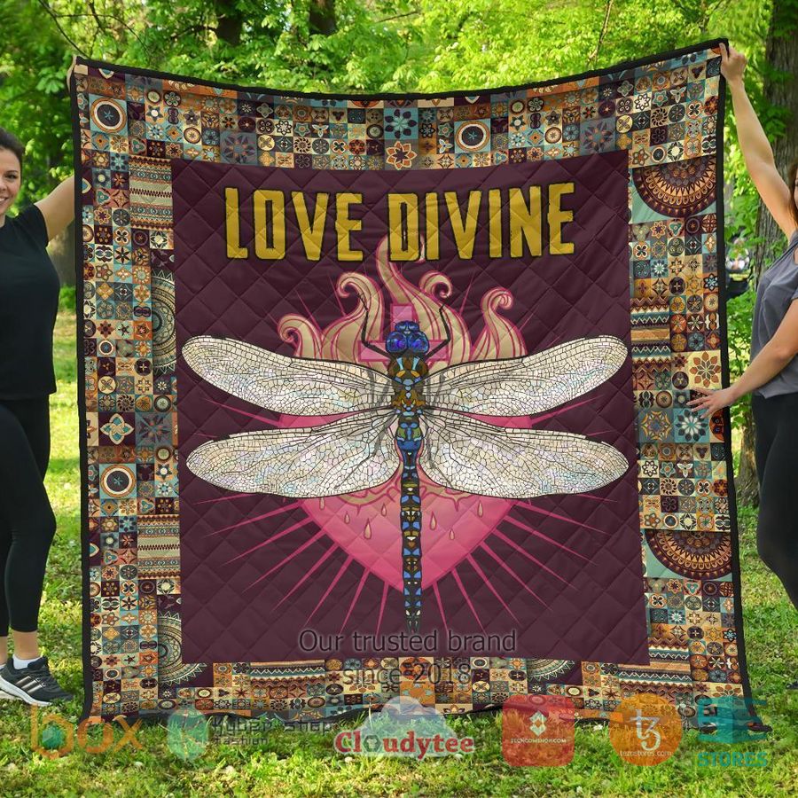love divine dragonfly beautiful quilt blanket 1 12042