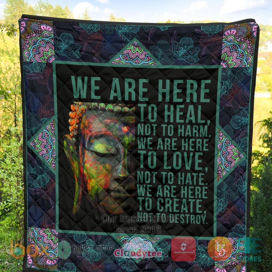 we are here to heal yoga quilt blanket 2 14864