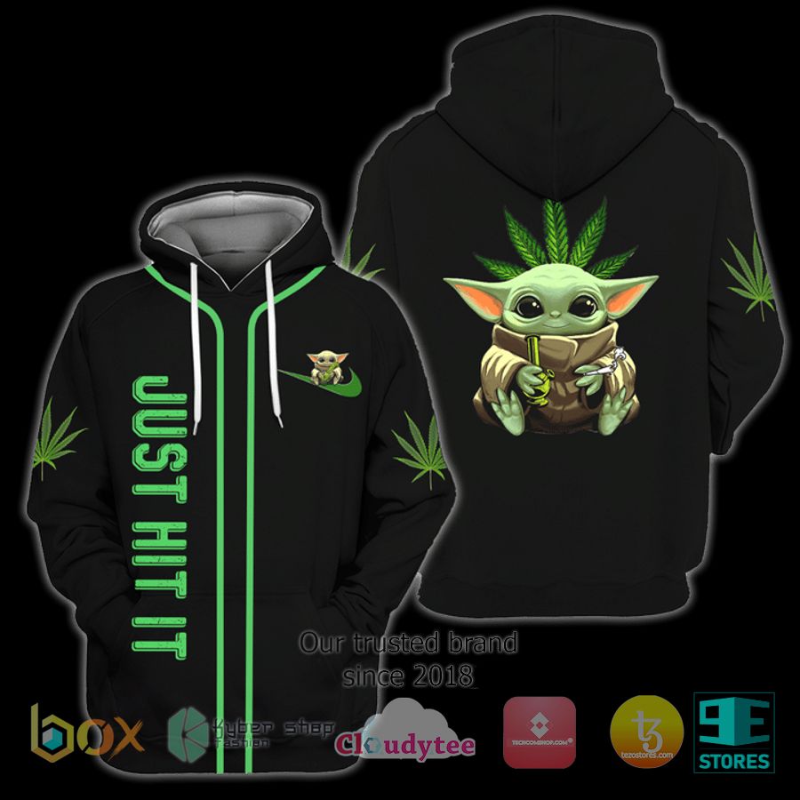 baby yoda cannabis just hit it 3d hoodie 2 18690