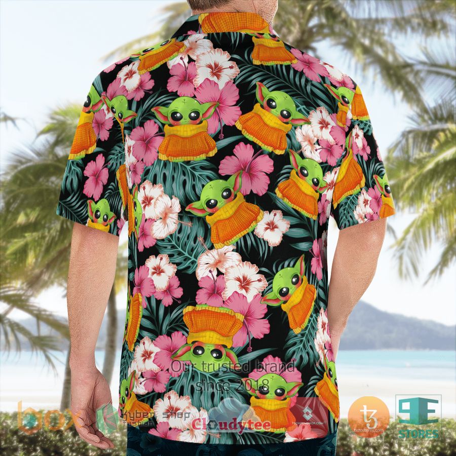 baby yoda hibiscus hawaiian shirt shorts 2 15633